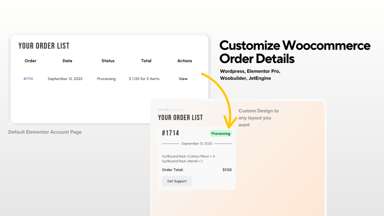 How to customize woocommerce order details page