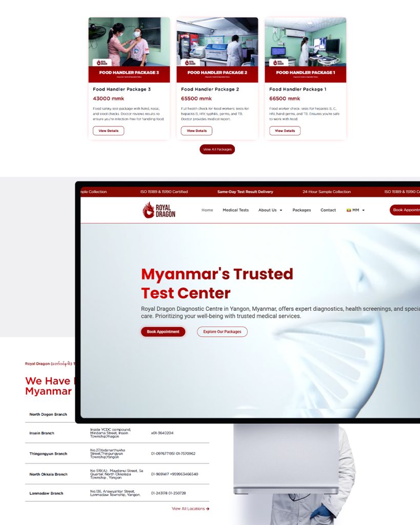 Royal Dragon Clinic Website design