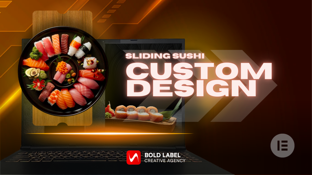 Custom sushi restaurant website design by Bold Label using WordPress and Elementor