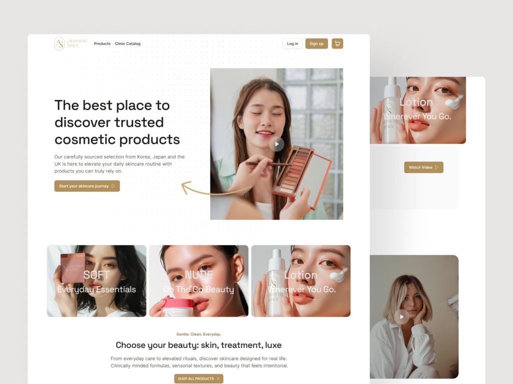 a premium eCommerce website for Aesthetic Space