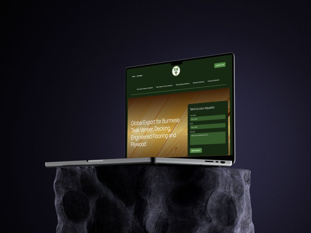 Mockuuups Free MacBook Pro mockup on stone pedestal