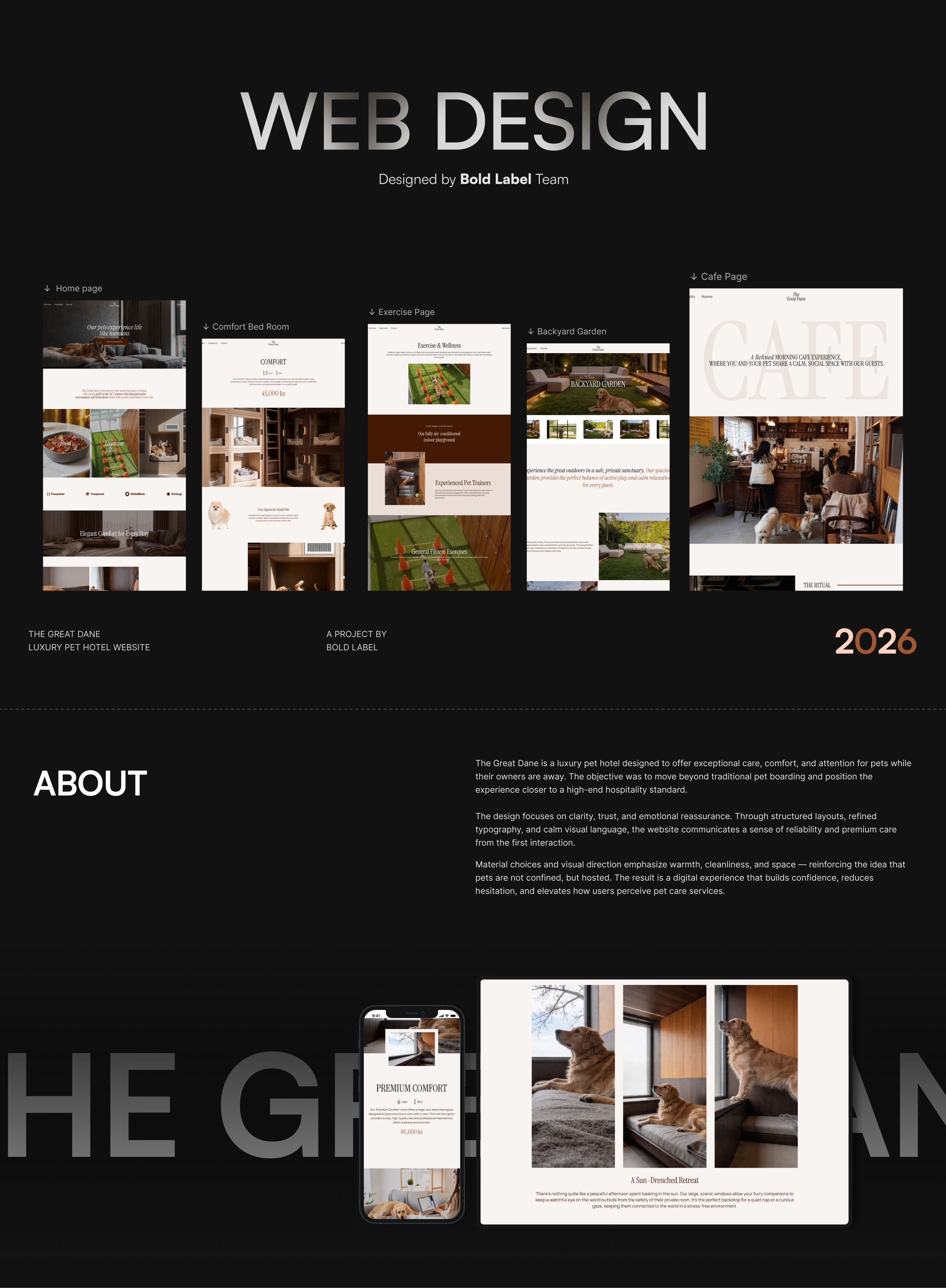 The great dane website presentation