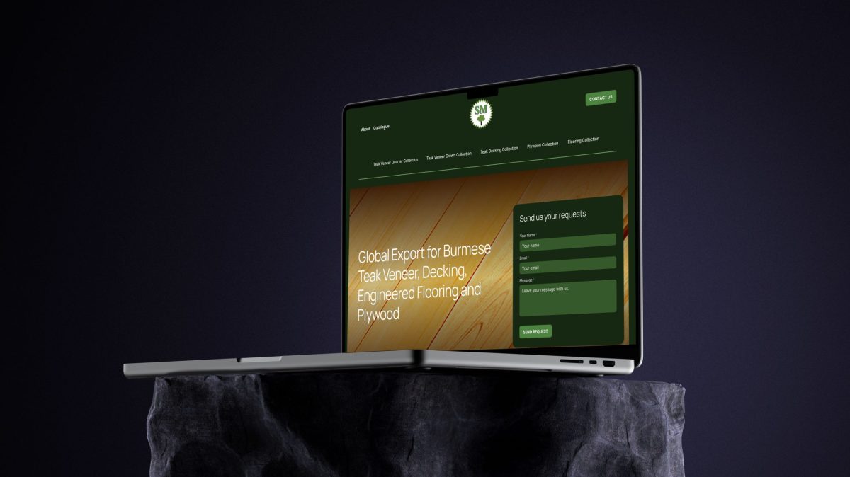 Mockuuups Free MacBook Pro mockup on stone pedestal